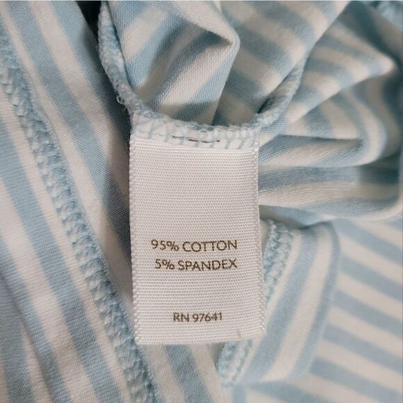 J. Jill Women's Blue and White Mini Stripe Tank Top - Picture 6 of 8